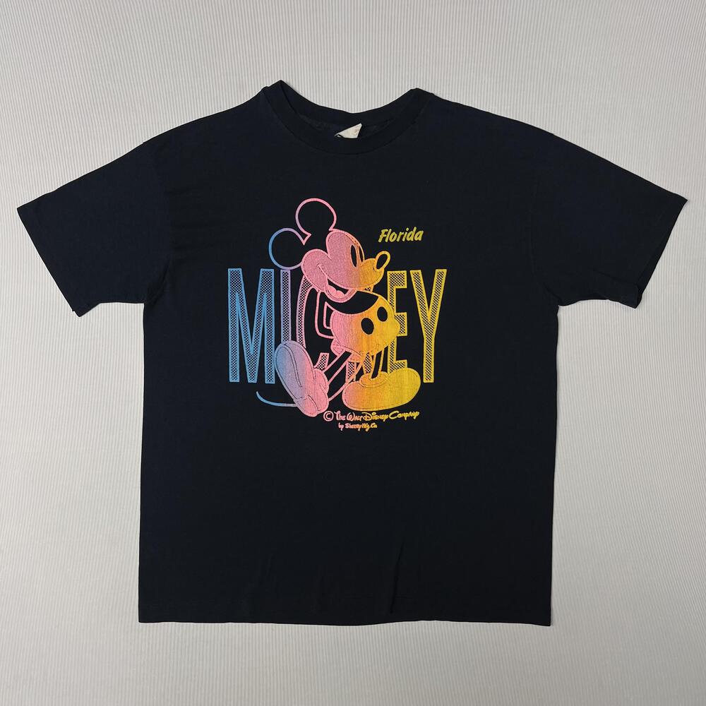 Vintage Sunny Shirt XL Black Mickey Mouse Disney Florida Graphic Tee USA 90s